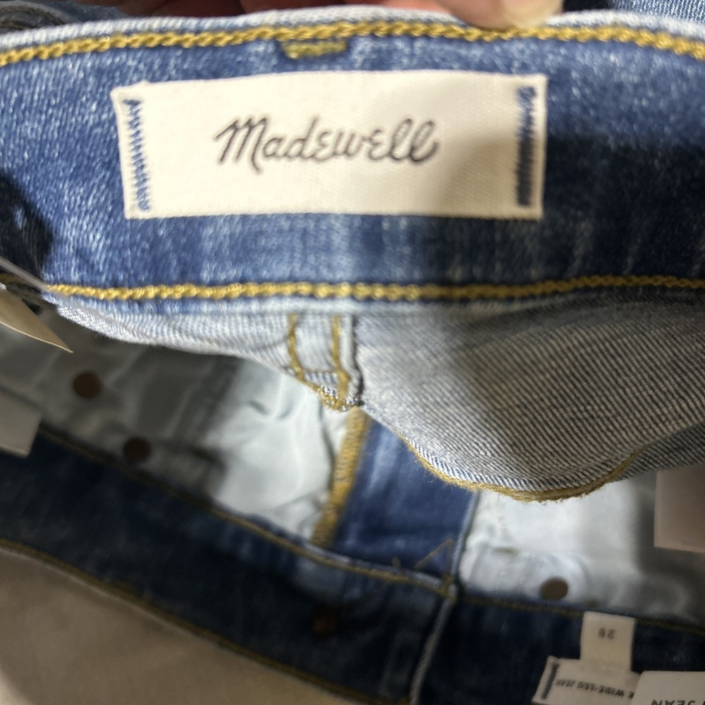Madewell The Wide-Leg Jean High Rise Fitted through Hip size W 28 magic pockets - Picture 10 of 12